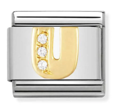 NOMINATION 'Letters U' Gold CZ 03030121