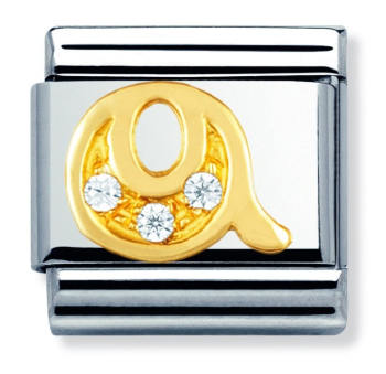 NOMINATION 'Letter Q' Gold CZ 03030117