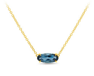Yellow Gold London Blue Topaz Necklace