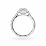 White Gold Diamond Halo & Shoulder Stone Engagement Ring. TDW 0.87ct