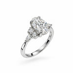 White Gold Oval, Round & Marquise Diamond Engagement Ring. TDW 1.40ct