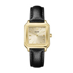 CLUSE Gracieuse Watch Leather, Black Lizard, Gold Colour