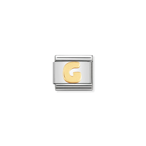 NOMINATION - Composable Steel & Gold Letter 'G' 03010107