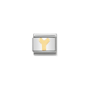 NOMINATION - Composable Steel & Gold Letter 'Y' 03010125