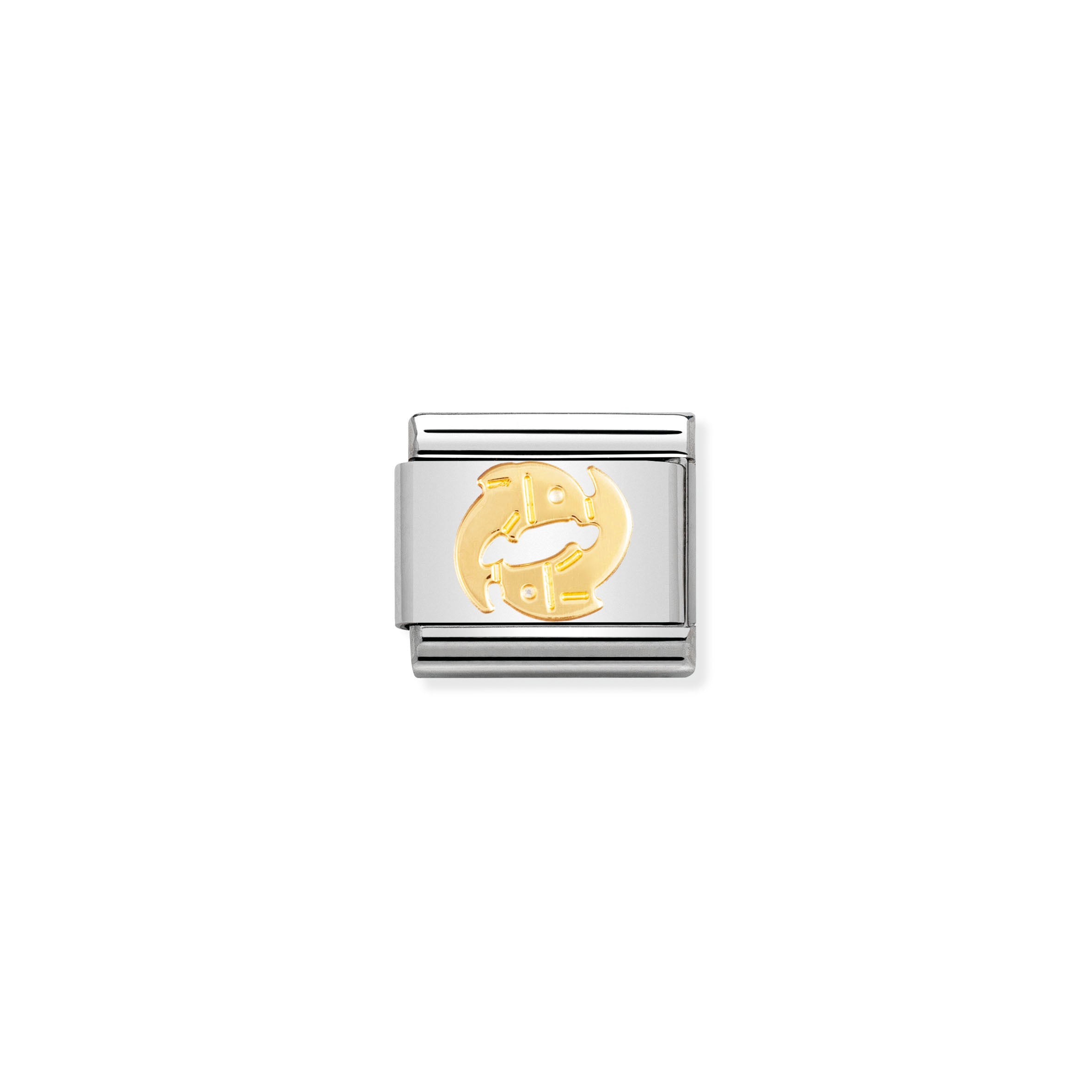NOMINATION - Composable Steel & Gold Zodiac 'Pisces' 03010412