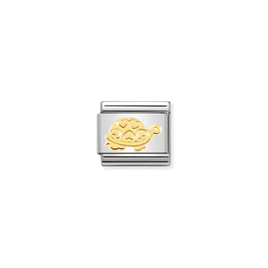 NOMINATION - Composable Classic SYMBOLS st/steel & 18ct gold (Turtle with hearts)