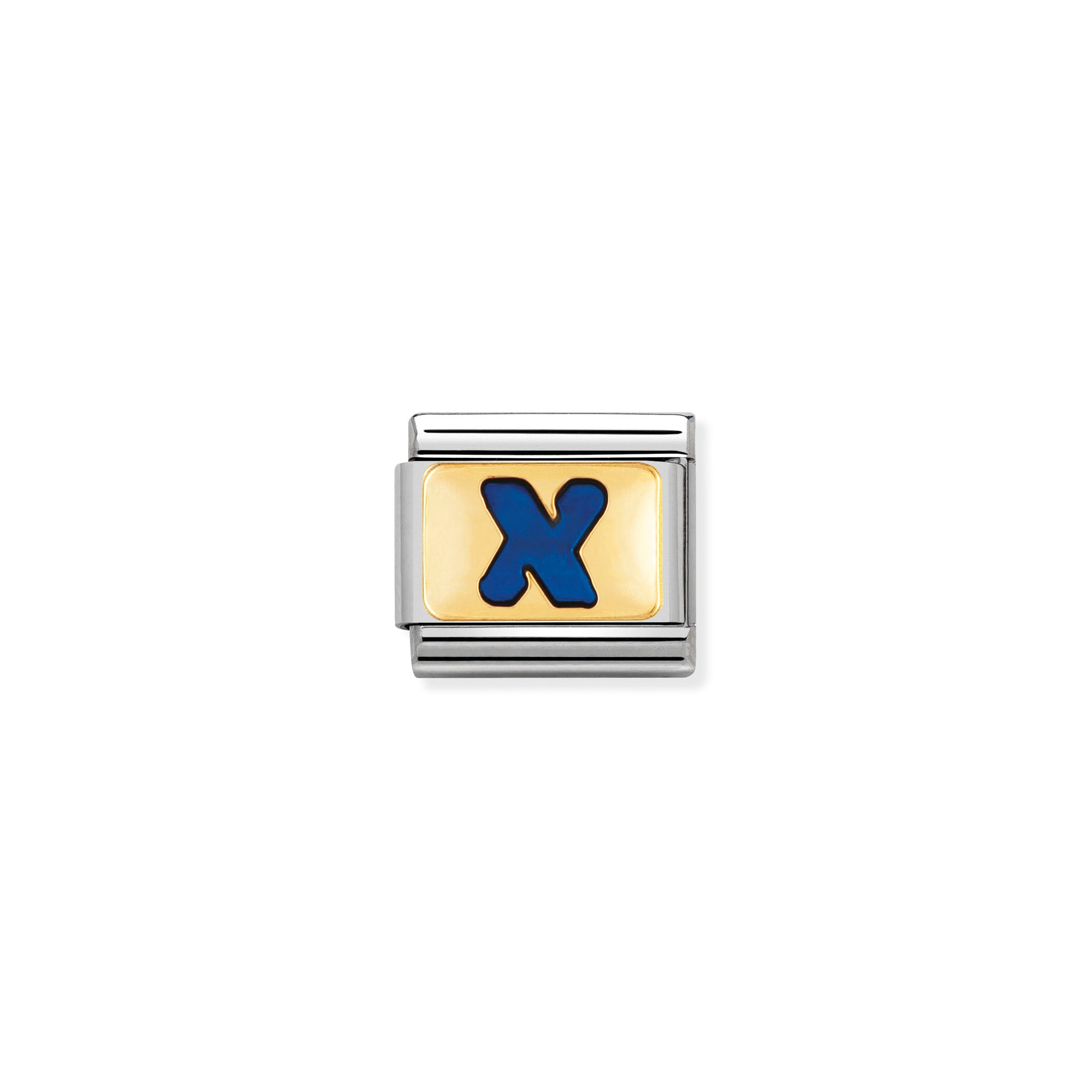 NOMINATION - Composable Gold & Enamel Blue Letter 'X'