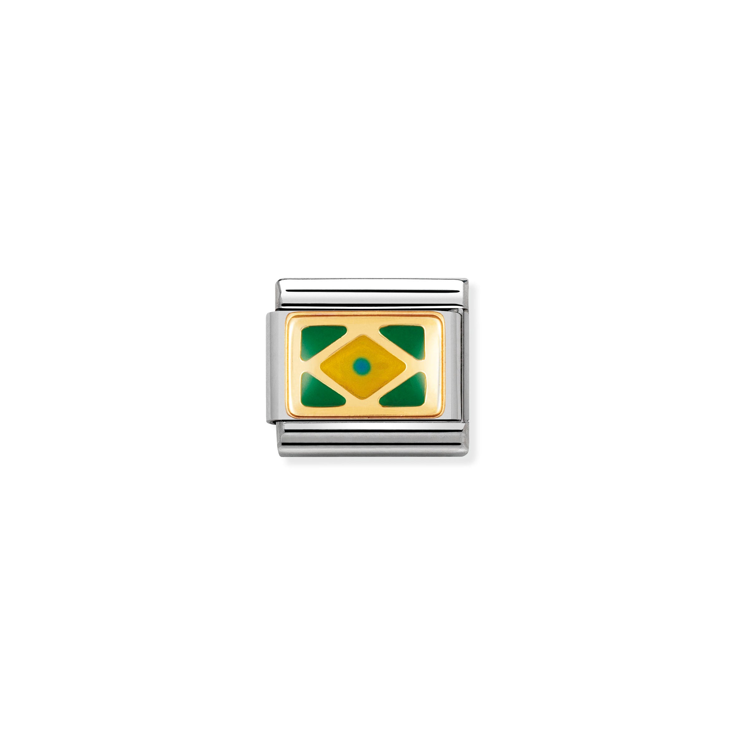 NOMINATION - Composable Steel Gold & Enamel America Flag 'Brazil'