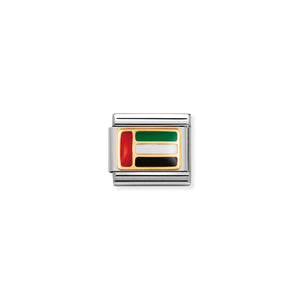 NOMINATION - Composable steel/gold and enamel "UAE" Flag 03023615
