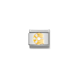 NOMINATION - Composable Steel & Gold Cz Letters 'G' 03030107