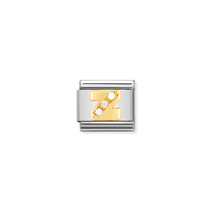 NOMINATION - Composable Steel & Gold Cz Letters 'Z' 03030126