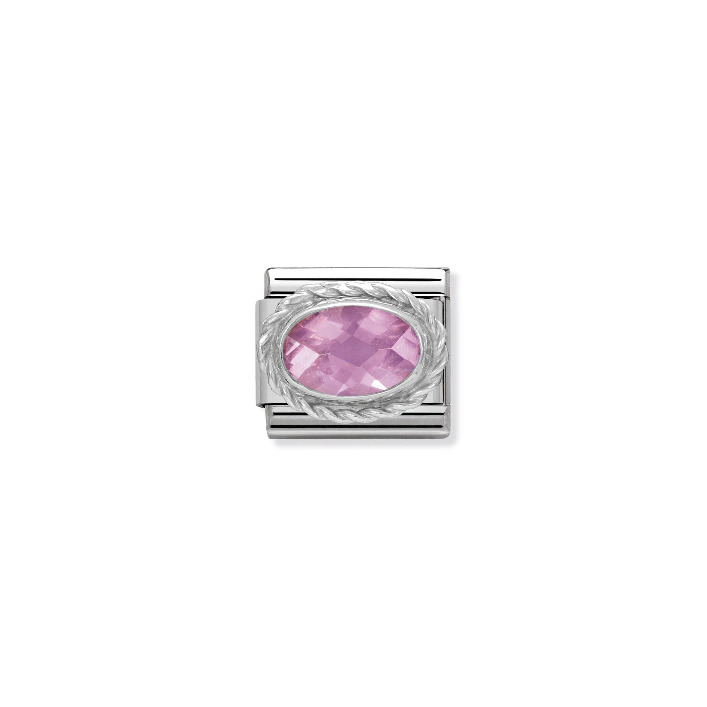 NOMINATION - Composable Oval Faceted Silver Shine 'Pink'