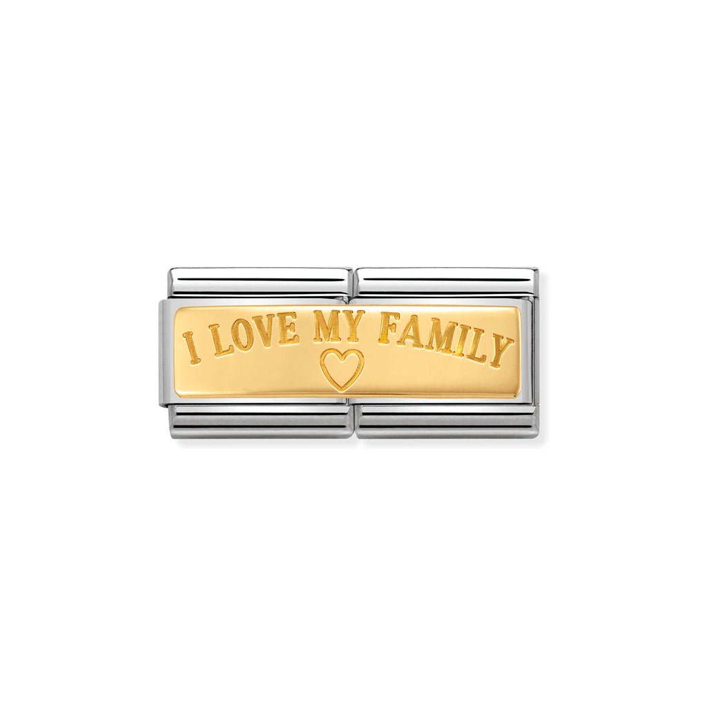 NOMINATION - Composable Classic DOUBLE ENGRAVED st/steel, 18ct gold (I Love my Family)
