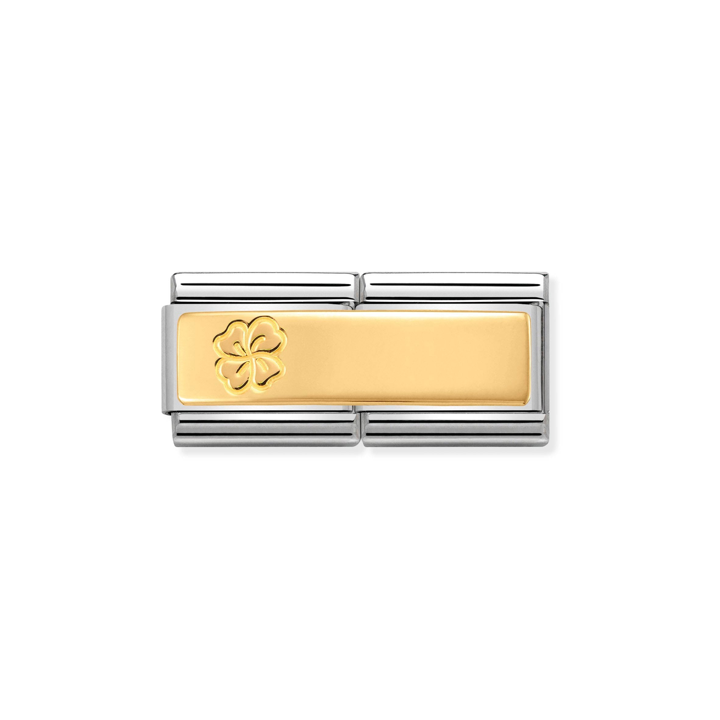 NOMINATION - Composable Double Link Gold 'Four Leaf Clover' 03071013