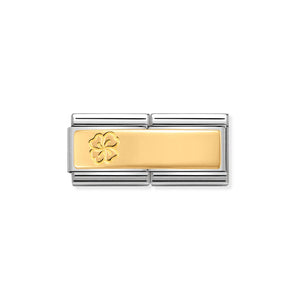 NOMINATION - Composable Double Link Gold 'Four Leaf Clover' 03071013