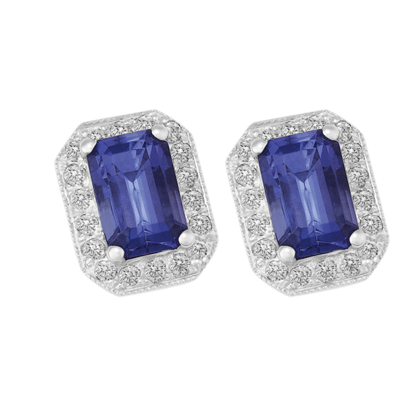 18ct Gold Emerald Tanzanite Earring