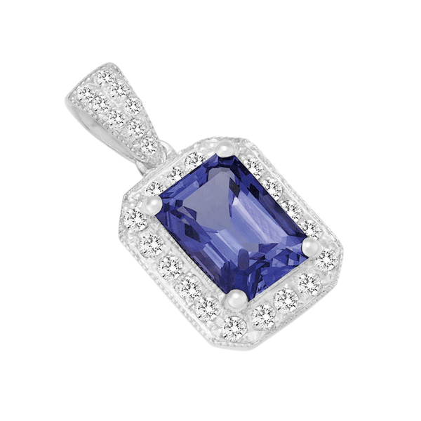 18ct Gold Emerald Tanzanite Pendant