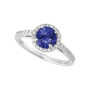 18ct Gold Round Tanzanite Ring