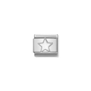 NOMINATION - Composable Steel, Silver & White Enamel Symbol 'Star' 33020204
