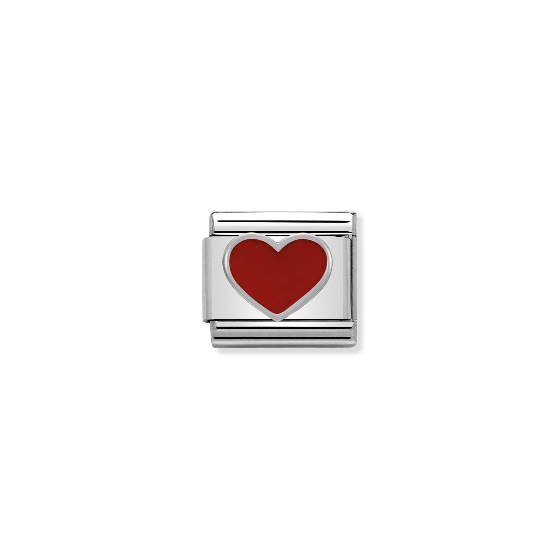 NOMINATION - Composable 330202 17 Classic SYMBOLS st/steel, enamel & silver 925  (Red Heart)