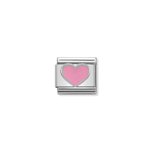 NOMINATION - Composable Silver Shine Pink Enamel 'Pink Heart' 33020218