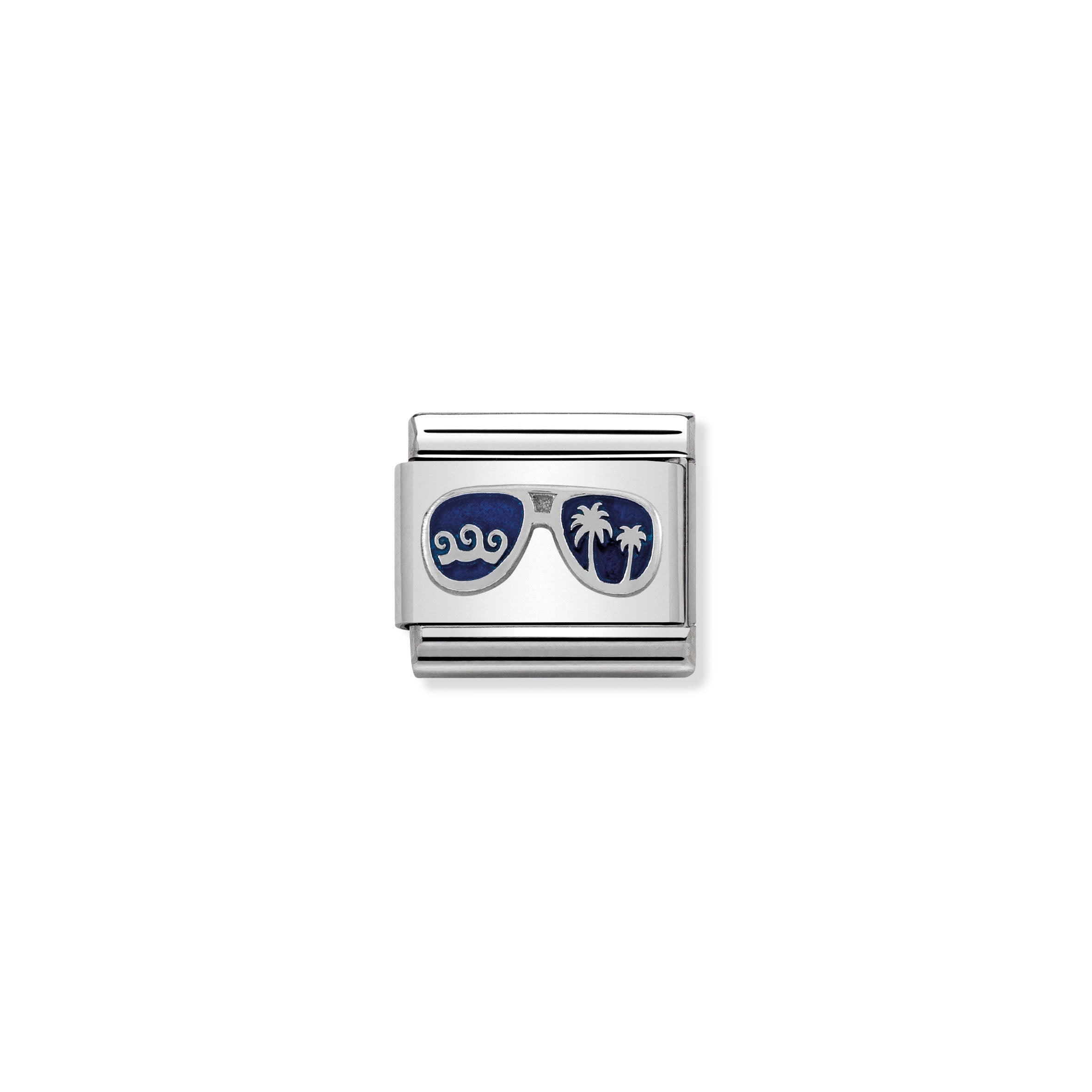 NOMINATION - Composable Enamel & Silver Shine 'Blue Miami Sunglasses' 33020248