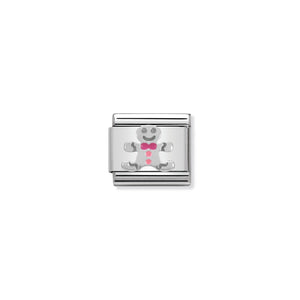 NOMINATION - Composable Steel, Silver & Enamel Silver Shine 'Gingerbread Man' 33020409