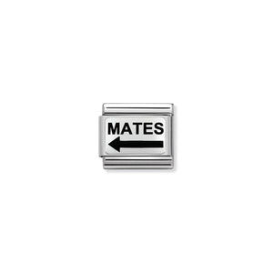 NOMINATION - Composable Classic OXIDISED PLATES st/steel, enamel & silver 925 (MATES Arrow(Soul Mates)