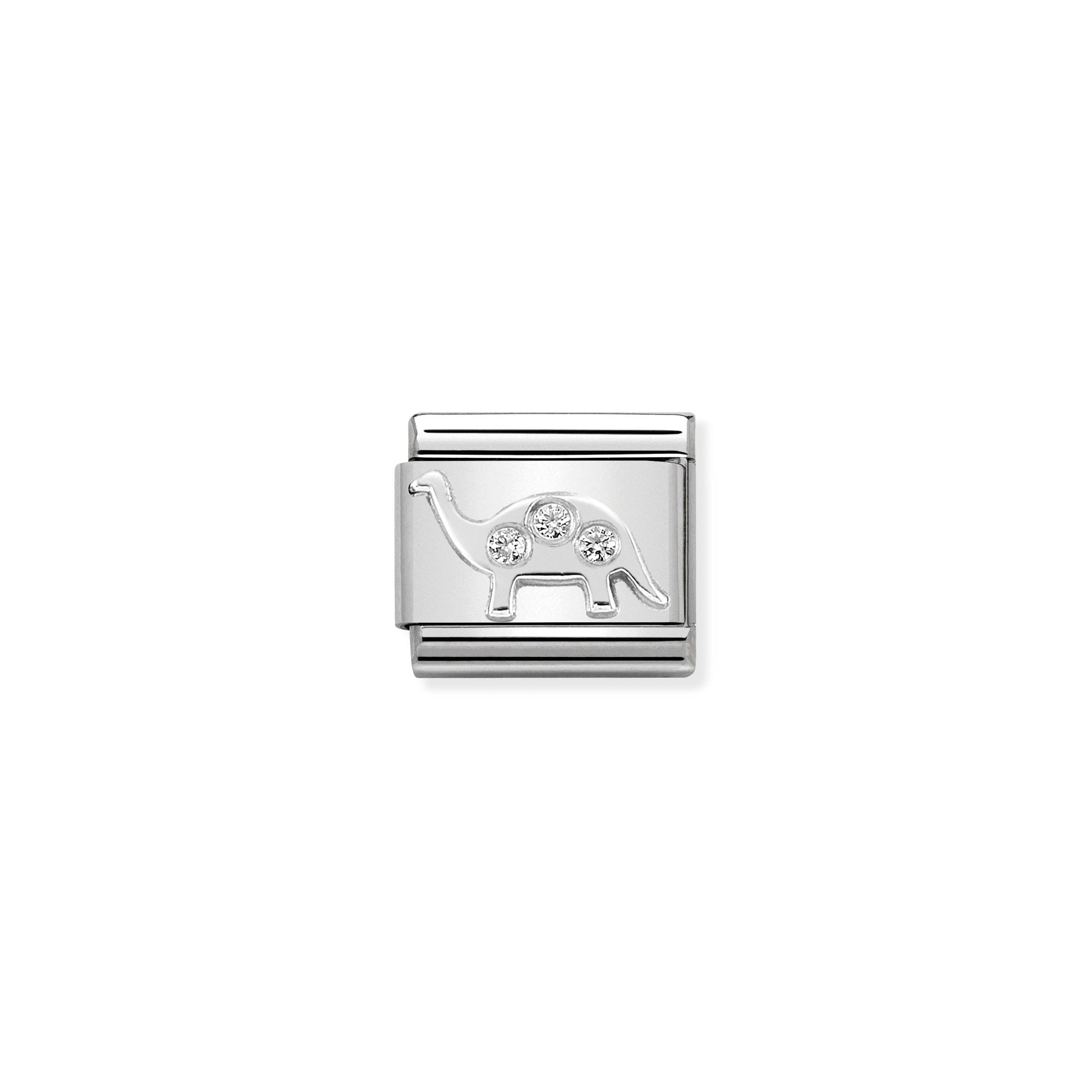 NOMINATION - Composable Classic SYMBOLS st/steel, sterling silver & cz (Brontosaurus)