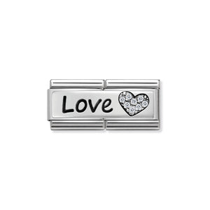 NOMINATION - Composable Silver Shine Double Link 'Love' 33073105