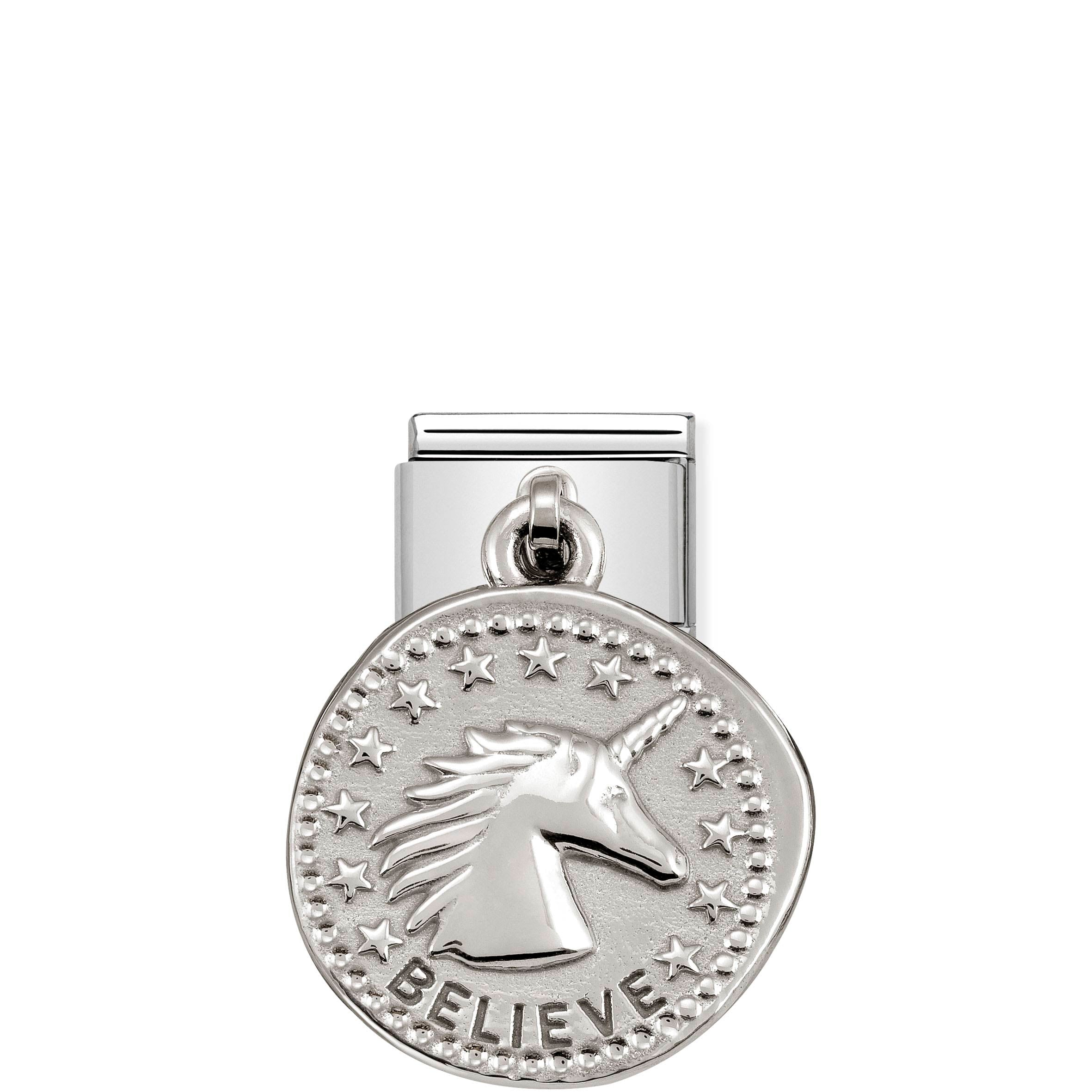 NOMINATION - Composable Classic CHARMS WISHES st/steel & silver 925 (Believe)