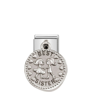NOMINATION - Composable Classic CHARMS WISHES st/steel & silver 925 (BEST SISTER)