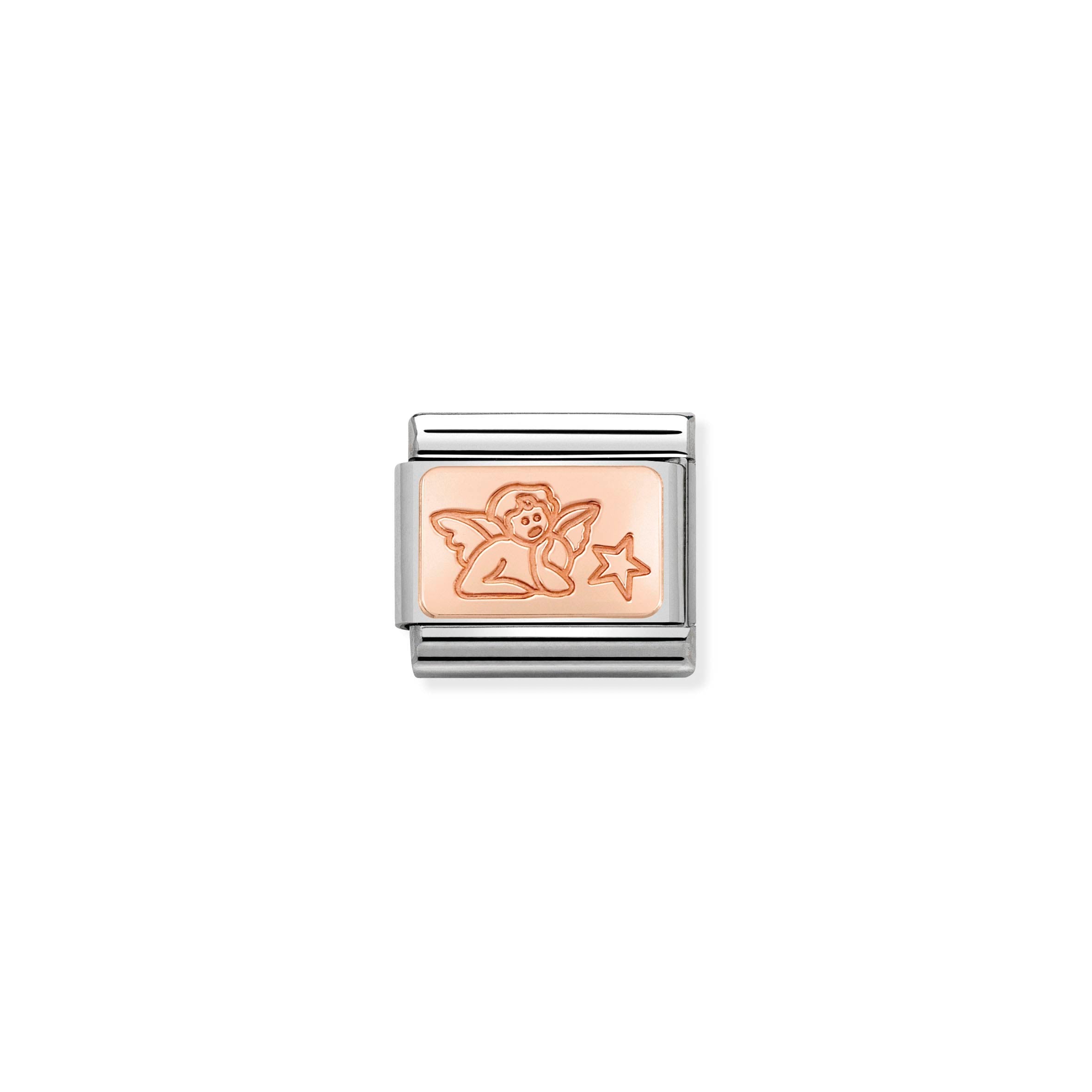 NOMINATION - Composable Classic ROSE GOLD PLATE st/st, 9ct rose gold CUSTOM (Angel of wishes)