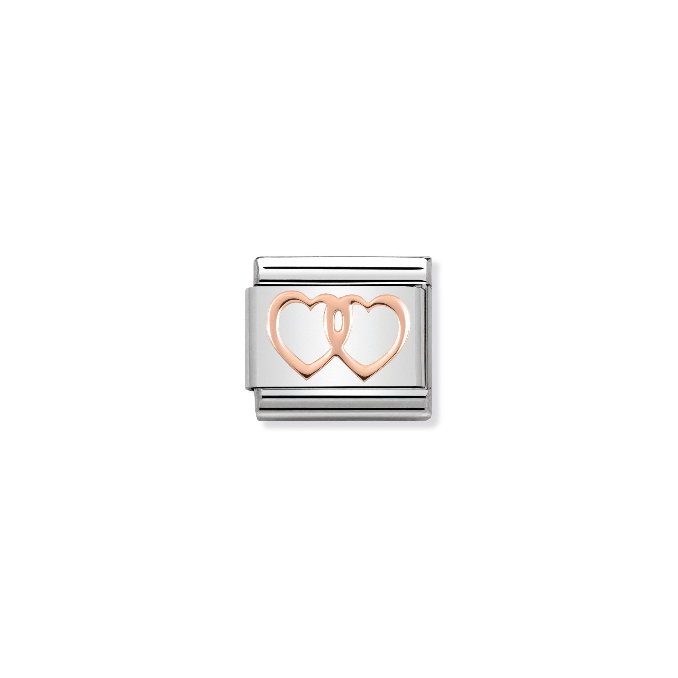 NOMINATION - Composable Rose Gold 'Double Hearts' 43010408