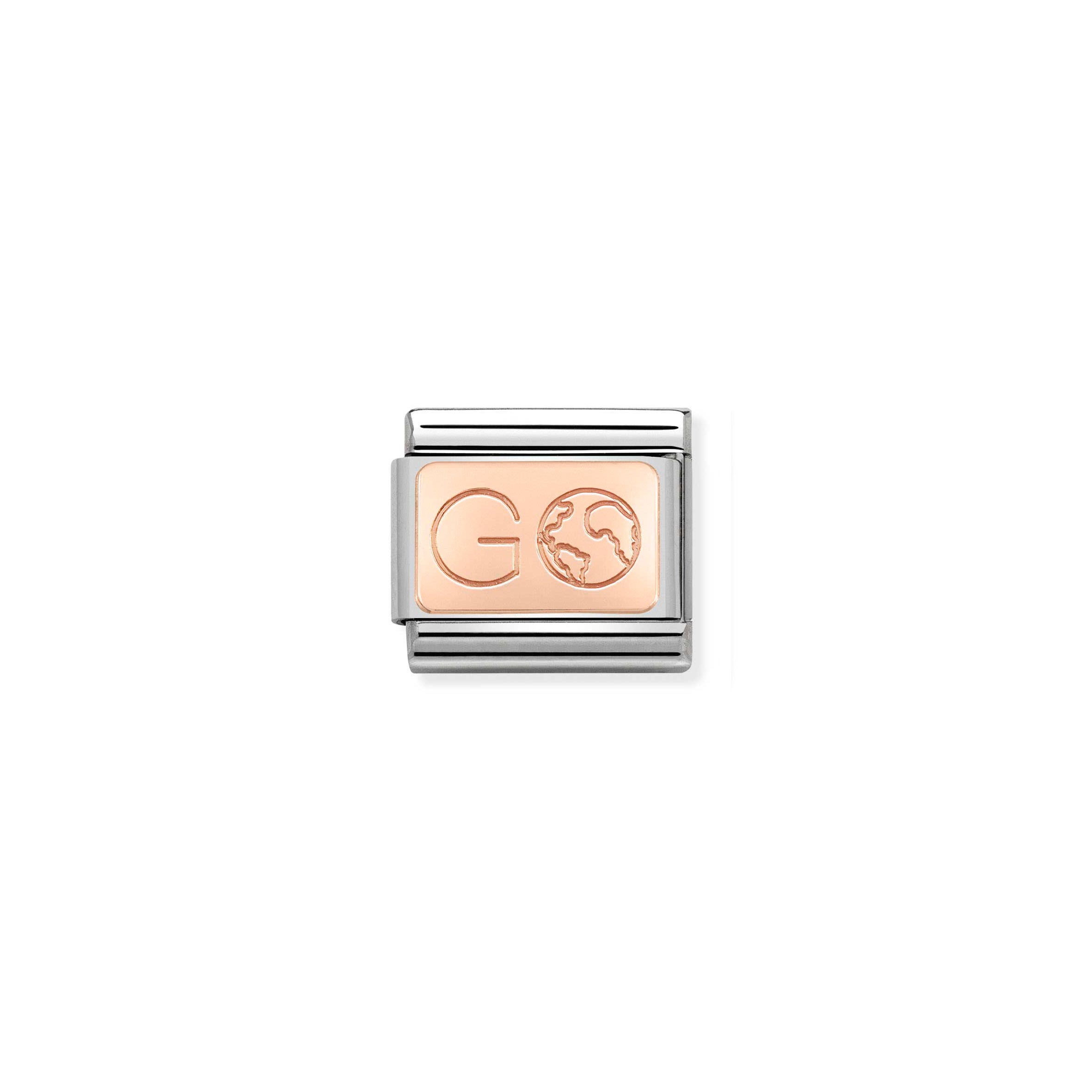 NOMINATION - Composable Classic SYMBOLS PLATE 1  st/steel & 9ct rose gold (GO)