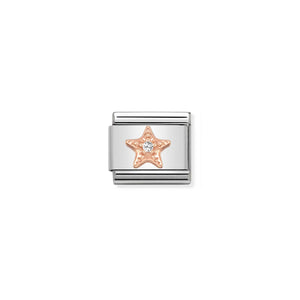 NOMINATION - Composable Classic SYMBOLS  st/steel, CZ, 9ct rose gold (Starfish)
