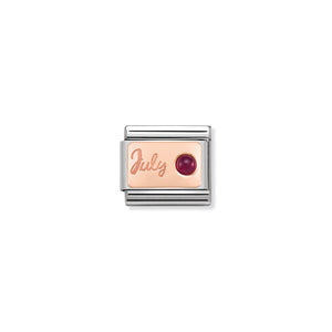 NOMINATION - Composable 430508 07- ROSE GOLD STONE OF MONTH classic st/st, & 9ct rose gold (July Ruby)
