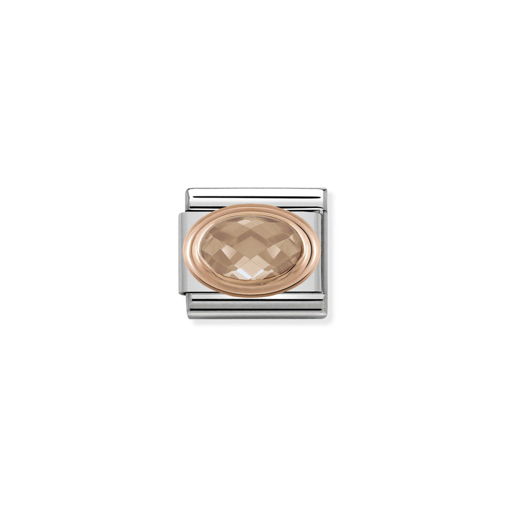 NOMINATION - Composable Rose Gold Faceted Cz 'Champagne' 430601024