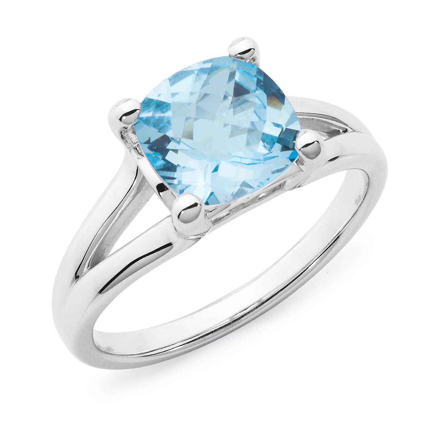 Blue Topaz 4 Claw Dress Ring