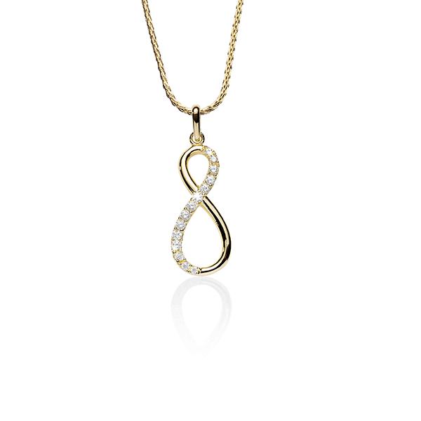 9 Carat Gold Cubic Zirconia Infinity Pendant