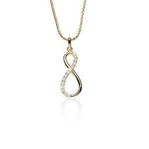 9 Carat Gold Cubic Zirconia Infinity Pendant
