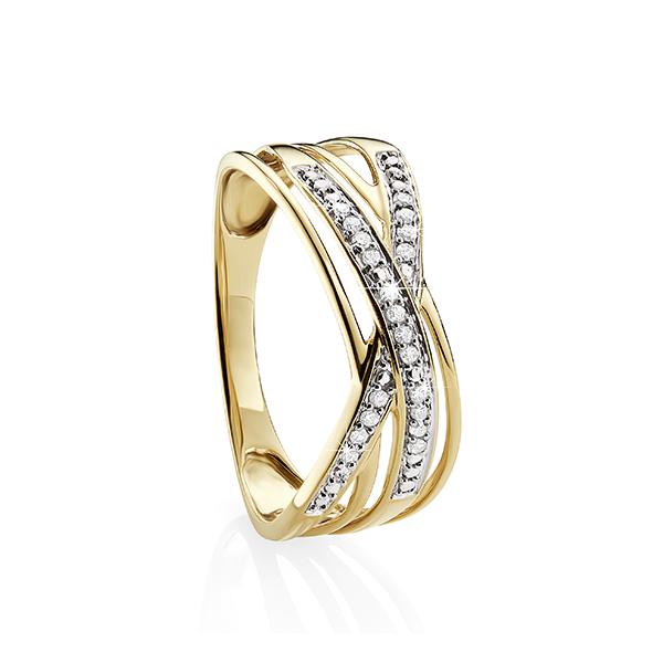 9 Carat Yellow Gold Diamond Dress Ring