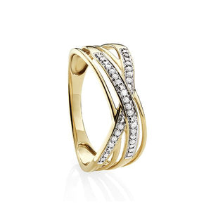 9 Carat Yellow Gold Diamond Dress Ring
