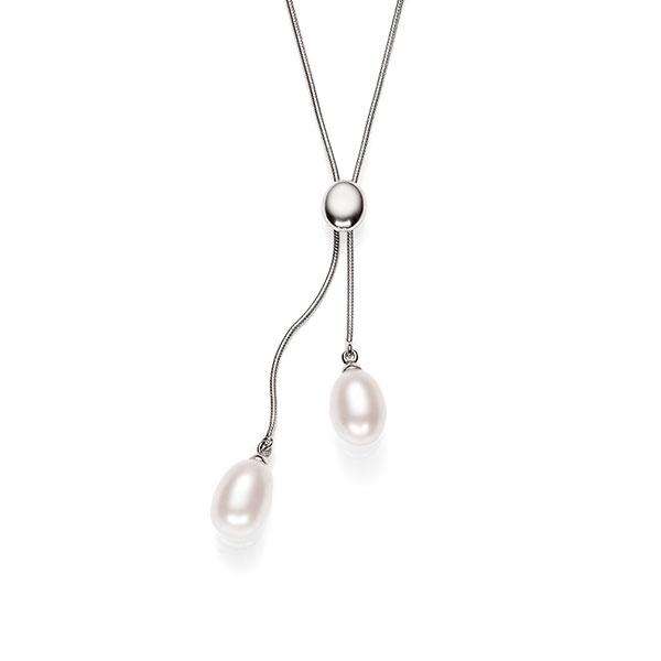 925 Sterling Silver Lariat FWP Necklace