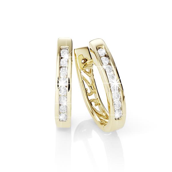 9ct 0.50ct Channel Set Diamond Huggies