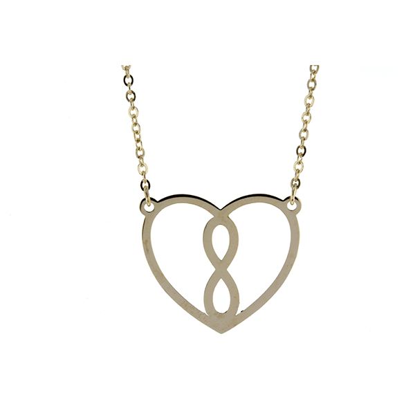 9ct 45cm Infinity  Heart Necklace