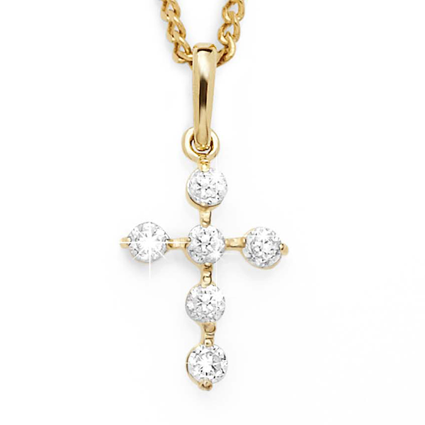 9ct Cubic Zirconia Cross Pendant