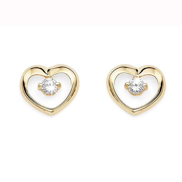 9 Carat Cubic Zirconia Heart Earrings