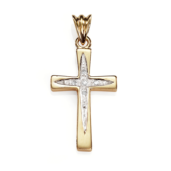 9ct Diamond Cross Pendant