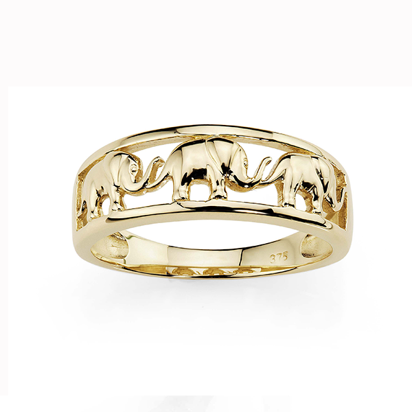 9ct Elephant Ring